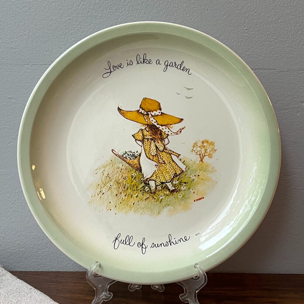 Holly Hobbie Collectible Plate Love is Like a Garden Full of Sunshine 10" 1970s